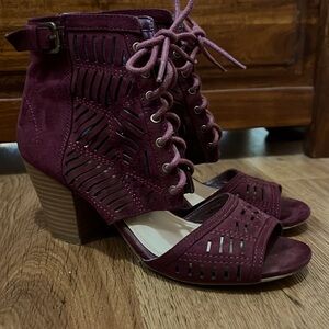 Laser cut Corset Booties 7.5 JustFab